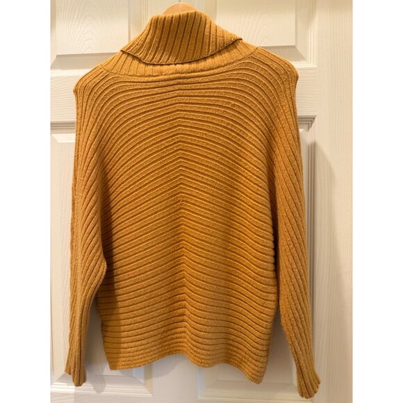Philosophy Mustard Yellow Ribbed Knit Turtleneck Sweater Womens L - Picture 3 of 8